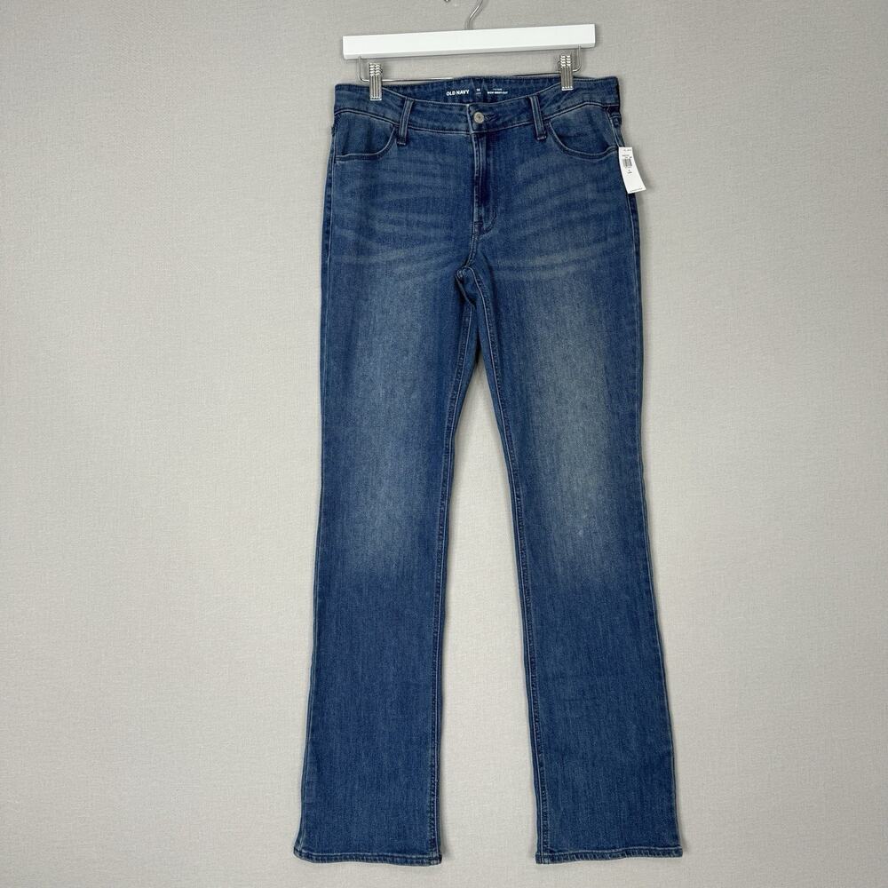 Old Navy Womens Jeans 10 Long Blue Wow Boot-Cut Mid-Rise Stretch Cowgirl Western